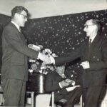 Eric Rubython (left) presiding over a 25 year service award ceremony in 1964.