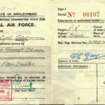 1948 - Certificate of Employment in essential services connceted with the Royal Air Force. Source: Gay Family Archive