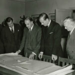 19th May 1953 - Sydney Camm showing Prince Phillip designs for swept wing aircraft.