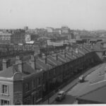 The second of two views from the observation platform. Canbury Park Road and a rebuilt Kingston Station can be seen.