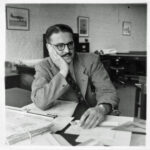 1951 - Charles Plantin in the Technical Office at Canbury Park Road.