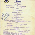 1953 - Menu of the Beach Hotel, Littlehampton, signed by Neville Duke on 7th September 1953: the day he broke the World Air Speed Record in his Hawker Hunter. He has recorded the speed he achieved to a hundredth of a second. Source: Roy Adolphus