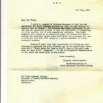 6th July 1954 Letter of thanks from Clarence House to Sir Frank Spriggs for the visit of Princess Margaret. Source: Jennifer Clarke