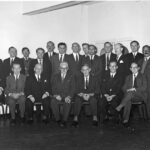 1965/280 25 year awards. The back row received awards and the front row were hosts. Information on names: Sally Redhead