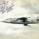 Photograph of the P.1127 (the prototype Harrier) given to John with a dedication from Chief Test Pilot, Bill Bedford.