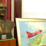 Ambrose Barber's Sir Sydney Camm bust and Mark Bromley Hawker Hunter painting