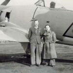 George Cottrell (left) with a Sea Fury of the Iraq Air Force at Langley, circa 1947 - 1948