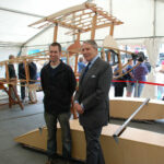 Tommy Sopwith with Steve Green who is leading the construction of the Sopwith Tabloid racing floatplane